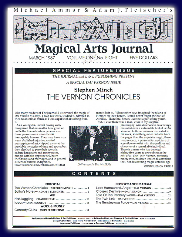 Magical Arts Journal Vol. 1, Nr. 8